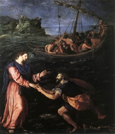 "St. Peter Walking on the Water" by Allesandro Allori